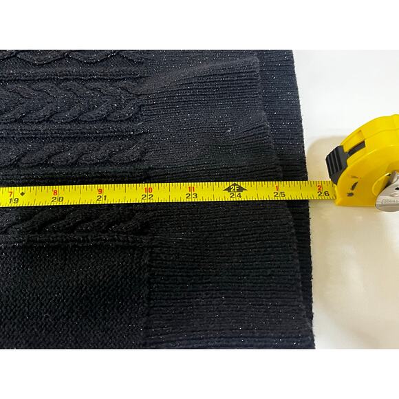 Chaps Classic Black Cable Knit Front Sweater With Sparkle- Womens Size 2X - Picture 6 of 7